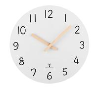 Plumeet - Reloj de pared controlado por radio de madera sin marco de 10 pulgadas con movimiento silencioso, reloj rústico de aldea costera decorativo para dormitorio, sala de estar, solo para Reino