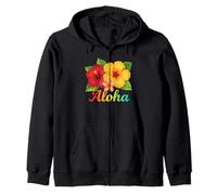 Plumeria Hawaiana Hawái Maui Kauai Hibiscus Aloha Surfer Sudadera con Capucha