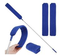 Plumero Atrapapolvo Limpiador de Polvo retráctil for Huecos, Cepillo de Microfibra Flexible, Largo y Plano, Herramientas de Limpieza doméstica fáciles de Usar.(Royal Blue)