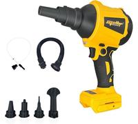 Plumero de aire comprimido de alto volumen compatible con batería Dewalt de 20 V, 3 velocidades, motor sin escobillas de 50000 rpm, luz LED, 7 accesorios multiusos, ideal para teclado de PC, juguete