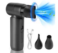 Plumero de Aire Comprimido, Soplador de Polvo de Aire Eléctrico de 80000 RPM, Soplador Seco a Chorro de Mano, Kit de Limpieza de Teclado con Ventilador Turbo Recargable con 3