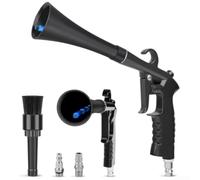 Plumero de aire eléctrico inalámbrico de alta velocidad para detalles de coche, limpiador de polvo turbo con 3 boquillas, kit de limpieza para teclado de PC, portátil, color negro, 10 cm