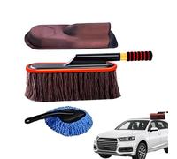 Plumero de Coche para Limpieza Exterior, Cepillo de Limpieza de Coche con Mango telescópico | Plumero Giratorio Desmontable Multiusos de Garaje para Mantenimiento de caravanas, Camiones, Motocicletas