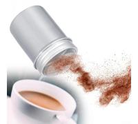 Plumero de harina y agitador de polvo de acero inoxidable para glaseado de azúcar, cacao, chocolate, herramienta de tamiz de cocina con tapa, 5,5 x 8 cm, color plateado