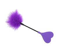 Plumero de limpieza de plumas para montar a caballo, látigo de plumas, varita, paleta de cultivos ecuestres, juegos de parejas para adultos (morado)