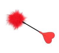 Plumero de limpieza de plumas para montar a caballo, látigo de plumas, varita, paleta de cultivos ecuestres, juegos de parejas para adultos (rojo)