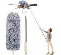 Plumero de Limpieza, Plumas Plumero de Microfibra atrapapolvo Extensible, Limpieza de Ventiladores de Techo Alto, persianas, telaraña, Coche, Casa, Oficina, Techo.