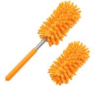 Plumero de Microfibra para Limpieza, Plumero Lavable a Mano Tukuos con 2 Cabezales de Microfibra reemplazables, Poste Extensible, Suministros de Limpieza Desmontables para Oficina, Coche, Ventana,