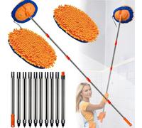 Plumero de Pared de Alto Alcance de 20 pies - Cabezal de Limpieza de Microfibra de Chenilla con Poste de extensión de instalación Gratuita de 3 a 14 pies | Plumero de Alto Alcance para Paredes de