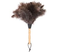 Plumero de plumas de avestruz con mango de madera herramienta de limpieza de eliminación de polvo reutilizable antiestática
