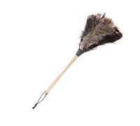 Plumero de Plumas de Avestruz, Plumero de Plumas de Avestruz Lavable, Plumero con de Madera, Estante de Libros y su Coche para su Televisión