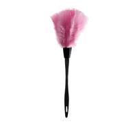 Plumero de plumas de pavo para limpieza con mango herramienta de limpieza para el hogar, muebles, coche (rosa)