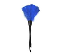 Plumero de plumas de pavo para limpieza con mango herramienta de limpieza para el hogar, muebles, coche (azul marino)