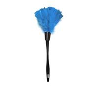 Plumero de plumas de pavo, plumeros para limpieza con mango herramienta de limpieza para el hogar, muebles, coche (azul claro)