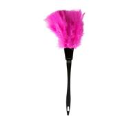 Plumero de plumas de pavo, plumeros para limpieza con mango herramienta de limpieza para el hogar, muebles, coche (rojo rosa)