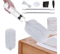 Plumero de plumas de rotación ajustable - cepillo de plumas suave, limpiador de polvo giratorio | Plumero automático de 360 grados con función de colector de polvo estático, herramienta de limpieza do