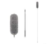 Plumero de techo de microfibra extensible, mango retráctil con cabezal flexible para telarañas y superficies altas (1,4 m)