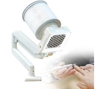 Plumero de uñas con brazo giratorio de 360°, succión ajustable e iluminación LED, abrazadera universal de escritorio para cuidado profesional de uñas