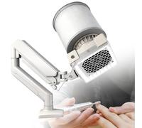 Plumero De Uñas Fijo De Escritorio, Aspirador De Uñas con Base Fija De Escritorio/Lámpara Led Incorporada/Filtro Cambiable/Soporte De Metal De Ángulo Ajustable