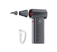 Plumero Eléctrico de Alta Potencia de 130.000 RPM, Soplador de Polvo Portátil de 6 Velocidades con Luz LED, Martillo de Seguridad, Miniventilador