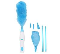 Plumero eléctrico, limpiador giratorio de 360°, limpiador estático, largo extensible, plumero eléctrico de mano, plumero telescópico para cortinas de ventanas y muebles