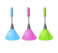 Plumero Esponjoso de 3 Piezas Para Cocina, Teclado de Ordenador y Ventana - Cepillo de Mano de Microfibra, Herramienta Suave Para Limpiar Polvo (Verde, Rojo)