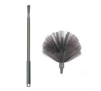 Plumero extensible con poste de limpieza telescópico, removedor de alto alcance y barredora de techo de microfibra, para recoger el polvo de esquina, escoba doméstica ligera, para pared y suelo, (gris