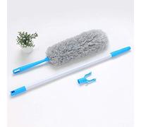 Plumero extensible de microfibra con mango de extensión de 127 cm a 177 cm, flexible, flexible, lavable, esponjoso, antiestático, fácil de absorber el polvo gris