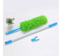 Plumero extensible de microfibra con mango de extensión de 127 cm a 177 cm, flexible, flexible, lavable, esponjoso, antiestático, fácil de absorber el polvo verde