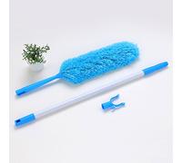 Plumero extensible de microfibra con mango de extensión de 127 cm a 177 cm, flexible, flexible, lavable, esponjoso, antiestático, fácil de absorber el polvo azul