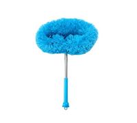 Plumero extensible de microfibra extensible de 115 cm, con mango telescópico, limpiador electrostático estático para ventiladores de techo, paredes, persianas y zonas de difícil acceso, azul/gris