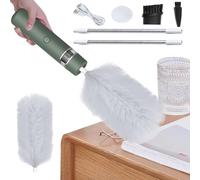 Plumero giratorio - Aspirador a pilas, cepillo eléctrico portátil | Mango ergonómico y cabezal de microfibra flexible, eliminación rápida de polvo para muebles y dispositivos electrónicos, 4,6 X