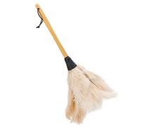 Plumero Redecker de plumas de avestruz con mango de haya, color crema, 50 cm