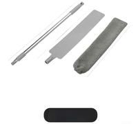 Plumero telescópico de microfibra para eliminar el polvo debajo de las camas, sofás, armarios, paredes y otras superficies del hogar (cepillo de lechada gris)