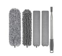Plumeros de plumas para limpieza, plumero extensible con poste de extensión telescópico de 30 a 100 pulgadas, plumeros de microfibra para limpiar telarañas, ventilador de techo alto, luces, persianas