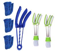 Plumeros - Limpiador de persianas Cepillo de Limpieza para Persianas,Cepillo de Limpieza de Salida de Aire Acondicionado,con 3 Cabezales de Cepillo de Tela Reemplazables