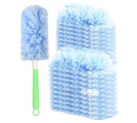 Plumeros para Limpieza, 20 plumeros Desechables para Limpieza de 360°, recambios de Plumero electrostático Esponjoso con Mango para Muebles de Oficina en el hogar y Coche