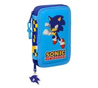 PLUMIER DOBLE PQÑO 28 pcs SONIC "SPEED"