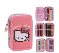 Plumier Hello Kitty con Accesorios Giotto Incluidos | Estuche Escolar Hello Kitty Completo para Niñas con Rotuladores, Lápices y Material de Papelería