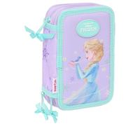 Safta Frozen Spirit - Estuche Escolar con 37 Útiles Incluidos, Estuche Infantil, Estuche Niño, Ideal para Niños de 5 a 14 Años, Cómodo y Versátil, Calidad y Resistencia, 12.5x5.5x19.5 cm