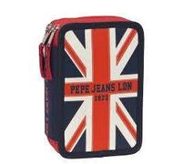 Plumier Tres Compartimentos / Pencil Case Three Compartments 125x195x65mm 45 piezas Pepe Jeans Union Jack/ 45 pieces