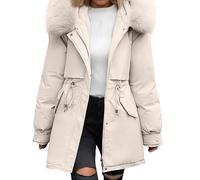 Plumifero Mujer Invierno Color Liso con Capucha Manga Larga - Abrigo De Plumas Mujer Invierno Cremallera Slim Fit Deportiva Moda Suave Cazadoras Running Classic Plumíferos Blanco 3XL