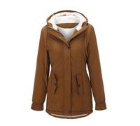 Plumifero Mujer Invierno Color Liso Manga Larga con Capucha - Plumifero Ultraligero Mujer Slim Fit Cremallera Anchos Moda Funcional Chaquetas Chic Running Plumiferos Marrón L