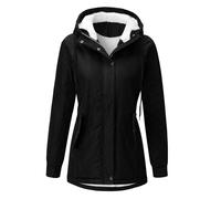 Plumifero Mujer Invierno con Capucha Manga Larga Color Liso - Chaqueta Mujer Entretiempo Cremallera Slim Fit Deportiva Running Chic Chaquetas Ligera Funcional Plumiferos Negro XXL