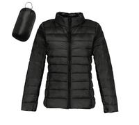 Plumifero Mujer Invierno Sin Capucha Color Liso Manga Larga - Chaqueta Mujer Entretiempo Cremallera Incluye Bolsa De Almacenamiento Moda Casual Único Cazadoras Chic Plumiferos Negro XXL