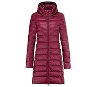 Plumifero Mujer Largo Abrigo Plumas Capucha Ligeros Mujer Plumon Plumón Ligero Mujer Abrigo Acolchado Mujer Abrigos Plumiferos Largos Mujer Chaqueta Pluma Ligera Cazadoras Plumífero Señora Rojo M