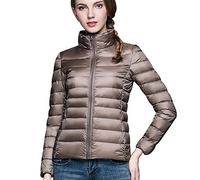 Plumifero Ultraligero Mujer Abrigo Plumas Ligeros Mujer Invierno Plumon Plumón Ligero Mujer Abrigo Acolchado Mujer Abrigos Plumiferos Mujer Chaqueta Pluma Ligera Cazadoras Plumífero Señora Caqui 3XL