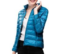 Plumifero Ultraligero Mujer Abrigo Plumas Ligeros Mujer Invierno Plumon Plumón Ligero Mujer Abrigo Acolchado Mujer Abrigos Plumiferos Mujer Chaqueta Pluma Ligera Cazadoras Plumífero Señora Azul L