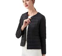 Plumifero Ultraligero Mujer Abrigo Plumas Ligeros Mujer Invierno Plumon Plumón Ligero Mujer Abrigo Acolchado Mujer Abrigos Plumiferos Mujer Chaqueta Pluma Ligera Cazadoras Plumífero Señora Negro L