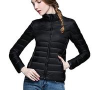 Plumifero Ultraligero Mujer Abrigo Plumas Ligeros Mujer Invierno Plumon Plumón Ligero Mujer Abrigo Acolchado Mujer Abrigos Plumiferos Mujer Chaqueta Pluma Ligera Cazadoras Plumífero Señora Negro M